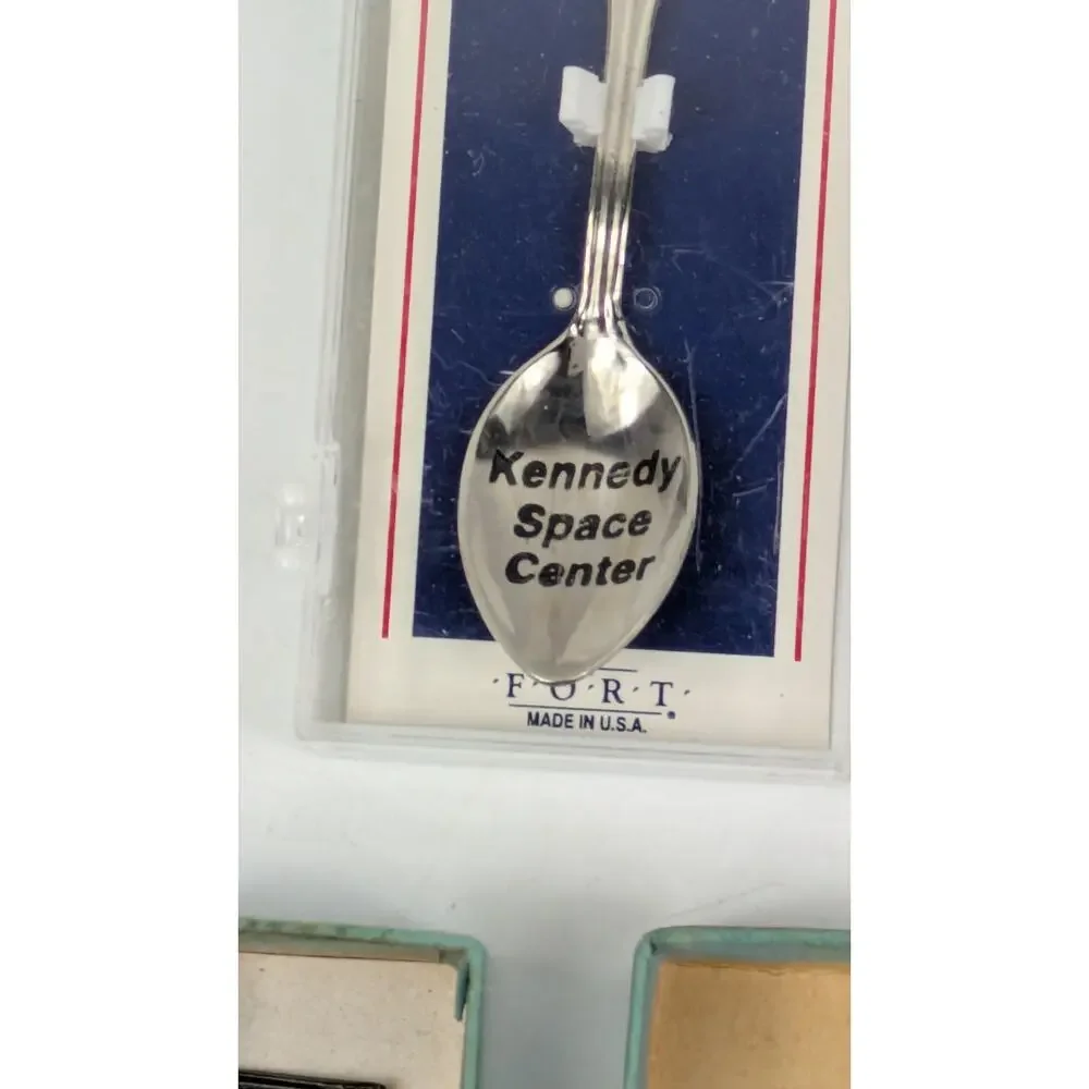 Lot 7 Vtg Souvenir Spoons NASA Space Zodiac Christmas Holiday Cruise EPNS Italy